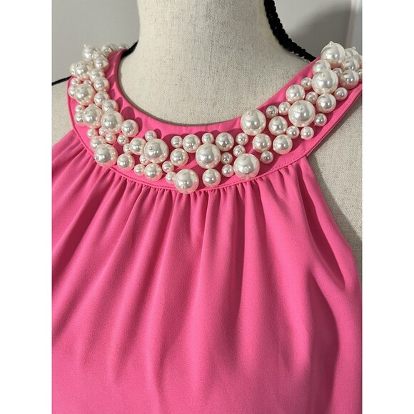 Lilly Pulitzer Beaded Shawn Halter Top Pink Size XL EUC - Picture 2 of 7